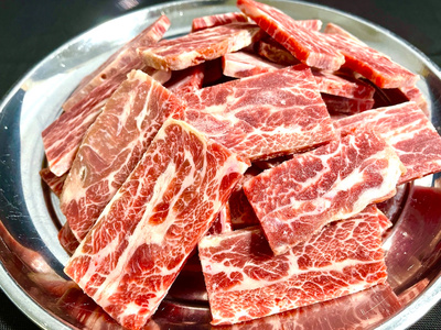 やわらか牛ハラミ焼肉用　500g（牛脂注入加工肉）：730円