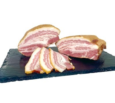 イタリア産パルマ豚のベーコンブロック 400g：782円